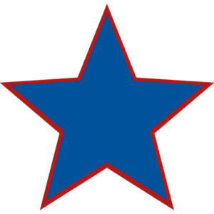 A star sign in blue and red color and no background