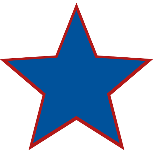 A star sign in blue and red color and no background
